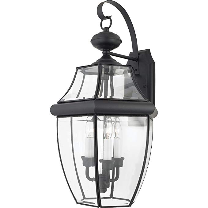 Quoizel NY8318K  Newbury 3-Light Outdoor Lantern, Mystic Black