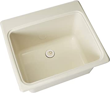 Swan SSUS1000.018 Dual Mount Solid Surface Utility Sink-Bisque, 22" L x 25" H x 13.5625" H