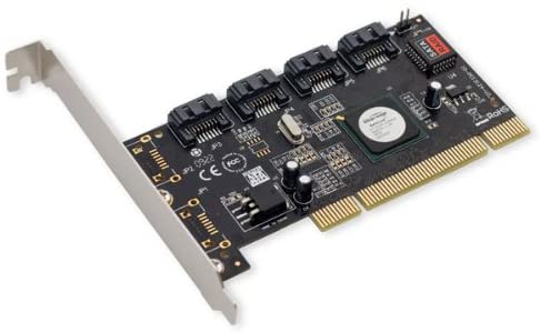 Syba 4 Ports PCI SATA Raid Controller Internal Expansion Card with 2 Sata Cables, PCI to SATA Adapter Converter for Desktop