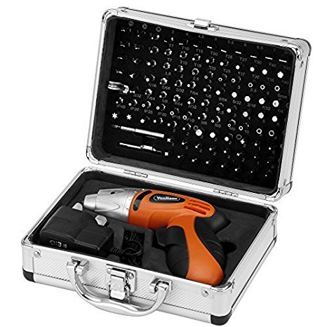 VonHaus 3.6V Lightweight Cordless Li-Ion Screwdriver Set & Case with 102 Piece Bits Accessory Set - Free 2 Year Warranty