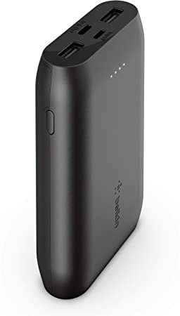 Belkin Portable Power Bank Charger 10K (Portable Charger Battery Pack with USB-C   Dual USB Ports, for iPhone 12, 12 Pro, 12 Pro Max, 12 mini and Earlier Models, AirPods, iPad and More) – Black