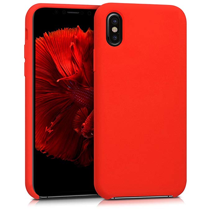 kwmobile TPU Silicone Case for Apple iPhone X - Soft Flexible Rubber Protective Cover - Red