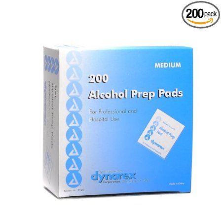 Dynarex Alcohol Prep Pads - 200/Box - Medium