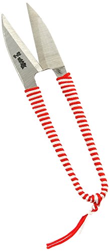 Kotobuki Traditional Japanese Thread Scissors, Red and White Wrapped Handle