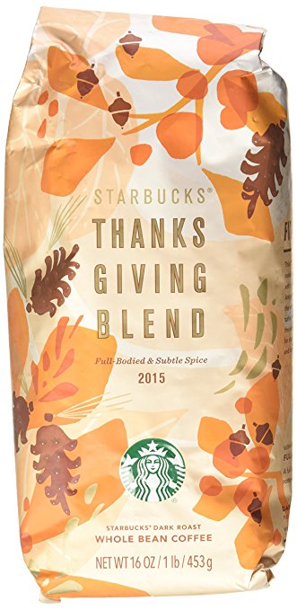 Starbucks Thanksgiving Blend Whole Bean Coffee 1LB (16oz)