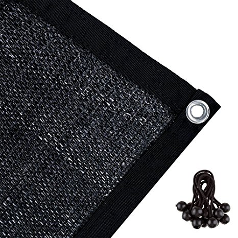 Agfabric 60% Greenhouse Shade Cloth Cover with Grommets 8’ X 12’, Black