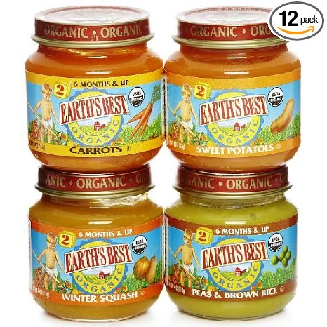 Earth's Best Organic Stage 2, Vegetable Variety Pack, 12 Count, 4 Ounce Jars