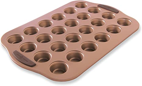 Nordic Ware 48443 Freshly Baked Copper Mini Muffin Pan, 24 Cavity,Silver