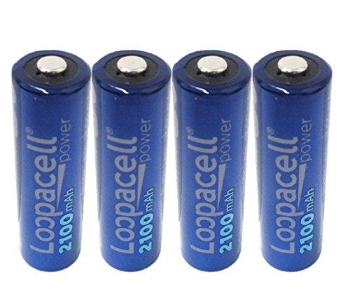 4 Loopacell AA Rechargeable Precharged Ni-MH 2100mAh Batteries