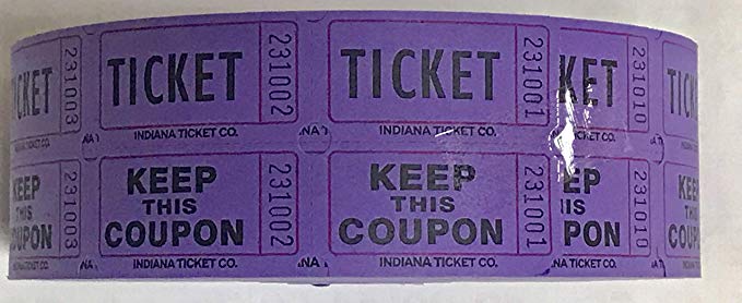 Raffle 50/50 Tickets 2000 ct per Roll (Purple)