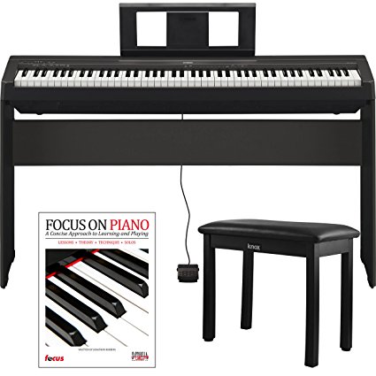 Yamaha P45B 88 Weighted Keys Digital Piano w/ Yamaha L85 Furniture Stand ,Knox Bench and Music Book/CD