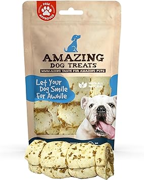 Amazing Dog Treats - Beef Cheek Rolls Mega Thick (Bully Dust Flavor, 5-6" - 4 Count) - Safe Rawhide Alternative Dog Chew - Great for Power Chewers - Long Lasting Dog Chew - Retriever Rolls for Dogs