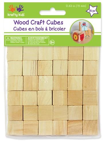 Craftwood 5/8" Wooden Cubes 36/Pkg-Natural