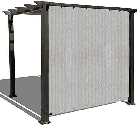 Alion Home Sun Shade Privacy Panel with Grommets on 2 Sides for Patio, Awning, Window, Pergola or Gazebo - Smoke Grey (10' W X 6' H)