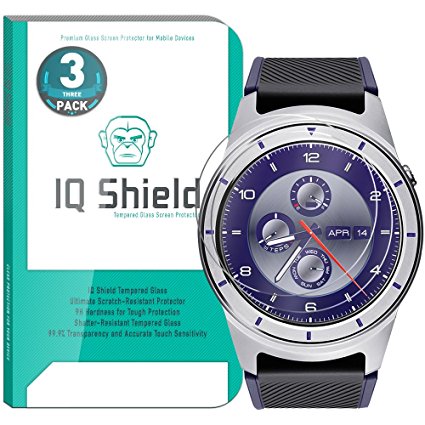 ZTE Quartz Screen Protector (3-Pack), IQ Shield Tempered Ballistic Glass Screen Protector for ZTE Quartz (Smartwatch) 99.9% Transparent HD and Shatter-Proof Shield