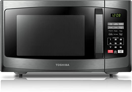 Toshiba Microwave Oven ML-EM23P(BS) 23 L Digital Display 800 W, Auto Defrost, One-touch Express Cook with 6 Pre-Programmed Auto Cook, Solo Microwave Oven Easy to Clean - Black Stainless Steel