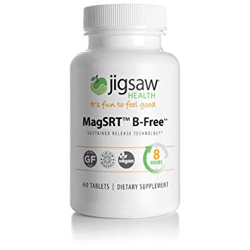 MagSRT (Jigsaw Health Magnesium w/SRT - B-Free) Premium, Organic, Slow Release Magnesium Supplement - Active, Bioavailable Magnesium Malate Tablets - 60 ct