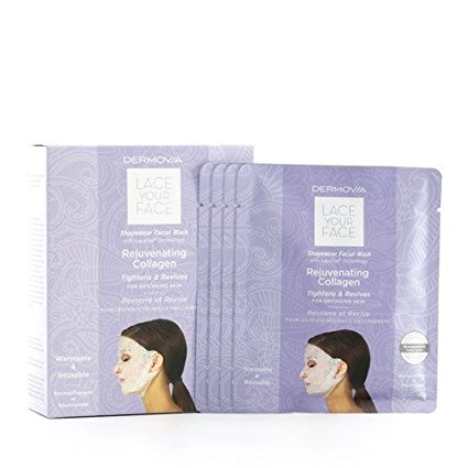 LACE YOUR FACE Compression Facial Mask - Rejuvenating Collagen - 4 Pack Box
