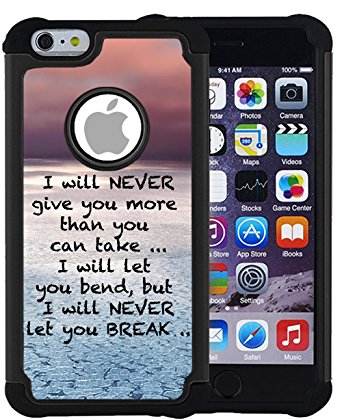 CorpCase iPhone 6 Plus Case / iPhone 6S Plus 5.5 Inch Case - Bible Verse Christian Quote I Will Never Give You More Than You Can Take / Hybrid Unique Case With Great Protection
