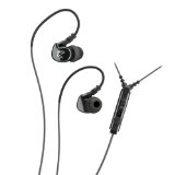 MEE audio Sport-Fi M6P Memory Wire In-Ear Headphones with Microphone Remote and Universal Volume Control Black