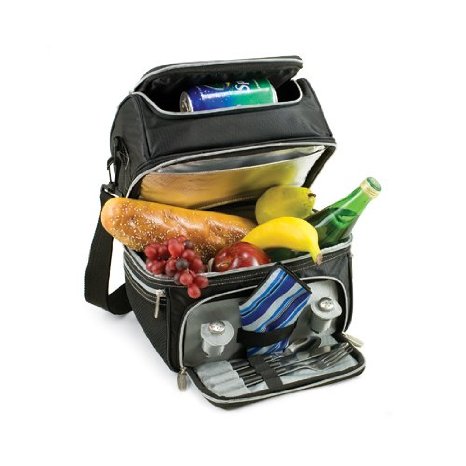 Picnic Time Pranzo Insulated Lunch Tote, Black