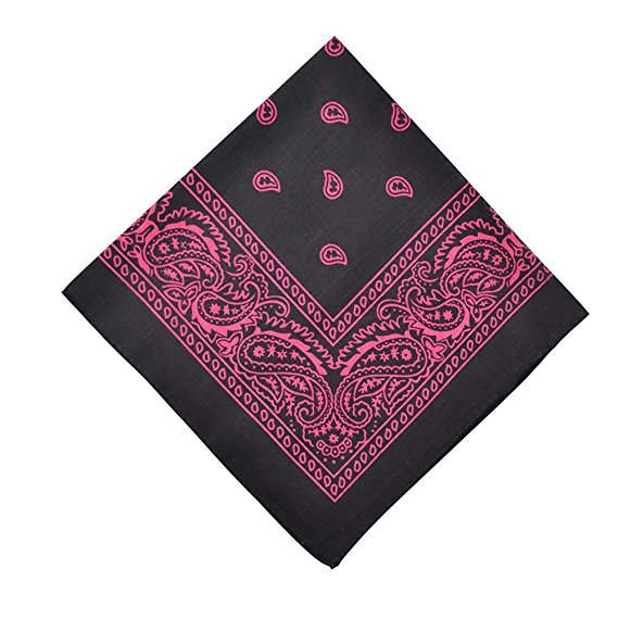 100% Cotton Bandanas, Alotpower Multipurpose Paisley Printing Cowboy Bandana Headbands Handkerchiefs Necktie