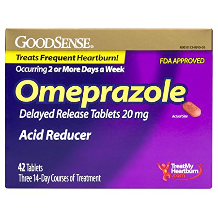 GoodSense Omeprazole Delayed Release Acid Reducer Tablets 20 mg, 42 Count