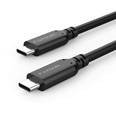 FOXSUN USB C to USB C 3.1 Gen 2 Cable 3ft/0.9m 5A 100W 10Gbps with E-Marker Chip & Power Delivery for USB Type-C Devices Including MacBook ChromeBook, Galaxy S8, Google Pixel, Nexus 6P and More(Black)
