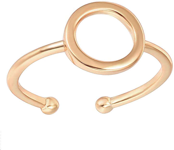 PAVOI 14K Gold Plated Rings for Women | Gold Karma Circle Ring | Stackable Rings