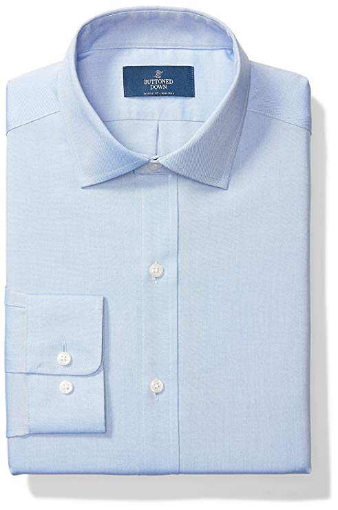 BUTTONED DOWN Men's Classic Fit Spread-Collar Solid Non-Iron Dress Shirt