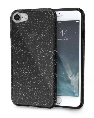 Silk iPhone 7 Glitter Case - PureView for iPhone 7 [Ultra Slim Fit Clear Sparkle Cover] - Smoked Silver