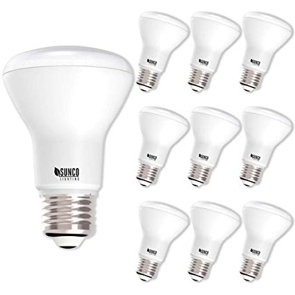 Sunco Lighting 10 Pack BR20 LED Bulb, 7W=50W, Dimmable, 5000K Daylight, E26 Base, Flood Light for Home or Office Space - UL & Energy Star
