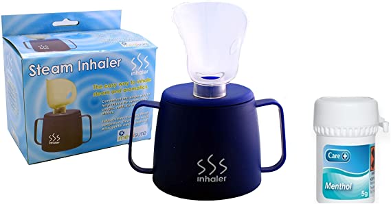 Medisure Steam Inhaler Cup for Sinus Relief With Menthol Crystals (5g) Steam Inhaler for Colds Helps relieve the symptoms of coughs, colds, flu and blocked sinuses