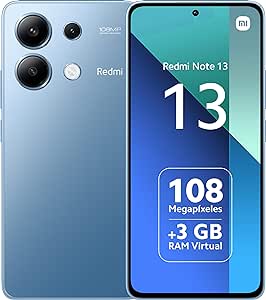 Xiaomi Redmi Note 13 4G- Smartphone 6 128GB, Dimensity 6080, Pantalla AMOLED FHD  G-OLED de 6,67", 120Hz, Cámara de 108MP, 5000mAh, Carga de 33W, Azul Hielo [Versión Global]