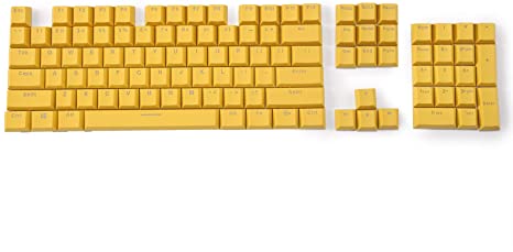 LTC LavaCaps Double Shot PBT 104 Keycaps Set with Translucent Layer, Double Shot Keycaps for Mechanical Keyboard - Macaron Yellow (Only Keycaps)