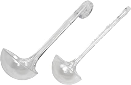 Chef Craft Select Plastic Dressing and Sauce Ladles, 1 Ounce 5.5 Inch and 2 Ounce 6 Inch 2 Piece Set, Clear