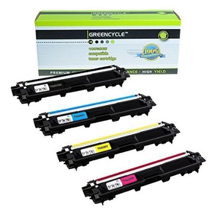 GREENCYCLE Black and Color Toner Cartridges 4 Pack Compatible With Brother TN221 TN225 Use With Brother HL-3140CW HL-3170CDW MFC-9130 MFC-9330 MFC-9340 Printers