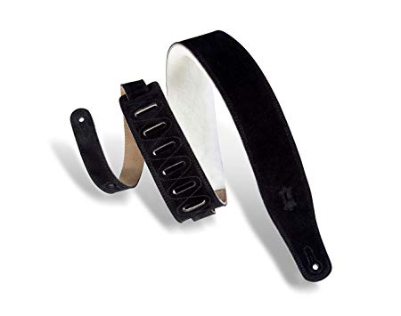 Levy's Leathers Suede Guitar Strap with Sheepskin Padding; Black (MS26SS-BLK)