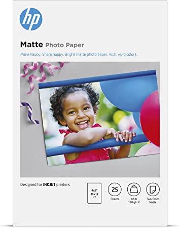 HP Matte Photo Paper | 4x6 | 25 Sheets