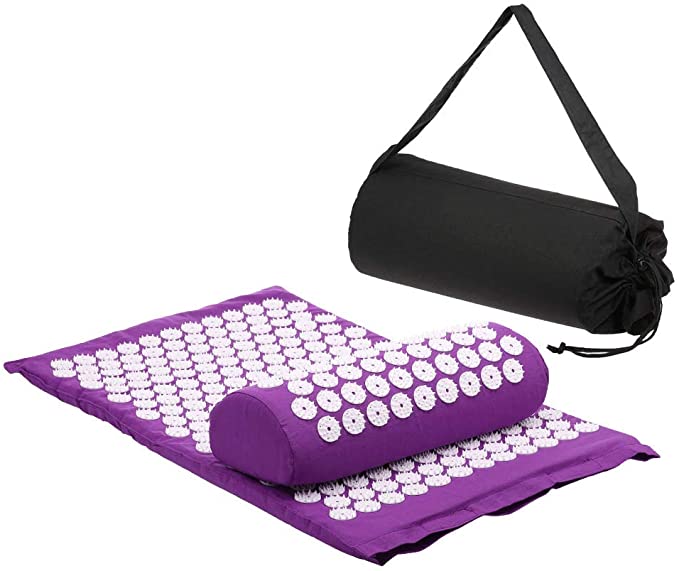 Anself Acupressure Massage Mat & Pillow Set Spike Acupuncture Pad for an Effective and Simple Treatment of Systematic Pain and Tensions