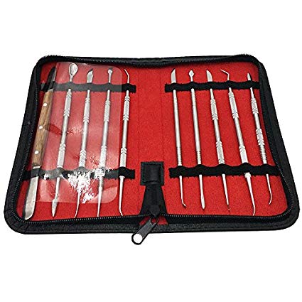 Yasumai Dental Lab Equipment Wax Carving Tools Set Steel Wax Carver Clay Pottery Blade Surgical Dentist Sculpture Knife Instrument Tool Kit
