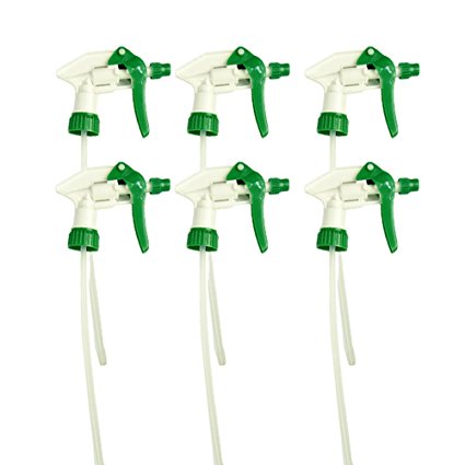 Carcarez Replacement Chemical Resistant Spray Head Heavy Duty Trigger Nozzle for Auto Detailing Cleaning Green Pack of 6