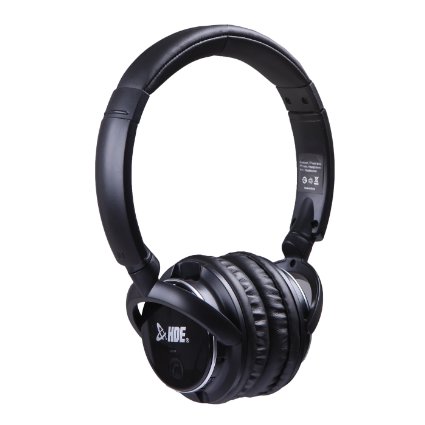 HDE Bluetooth Hands free Headset On Ear Wireless Chat Headphones with Mic In Line Controls for MP3 Players (Black)