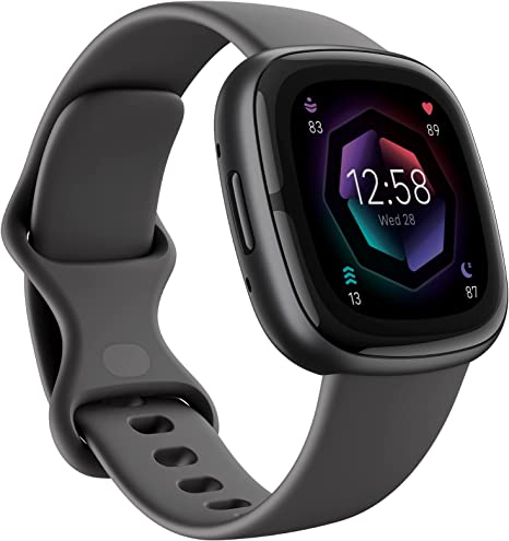 Fitbit Sense 2 Advanced Health and Fitness Smartwatch with Tools to Manage Stress and Sleep, ECG app, SpO2, 24/7 heart rate and GPS, Graphite/Graphite, One Size (S & L Bands Included)