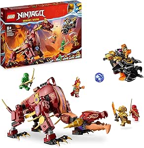 LEGO NINJAGO Heatwave Transforming Lava Dragon Toy, Dragons Rising Series Set with Mythical Creature Figure, plus Kai & Lloyd Minifigures 71793