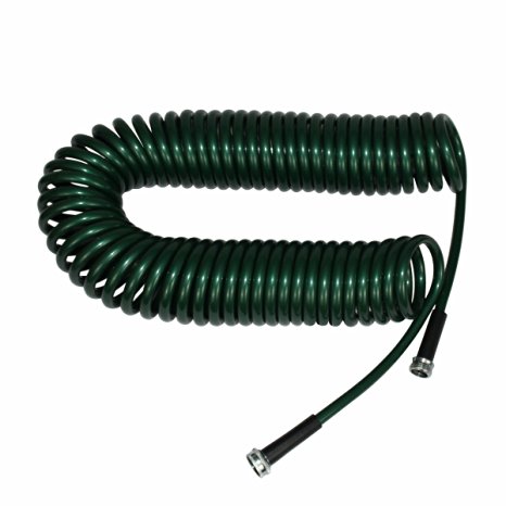 Plastair SpringHose PUW650B94H-AMZ Light Polyurethane Lead Free Drinking Water Safe Recoil Garden Hose, Green, 3/8-Inch by 50-Foot