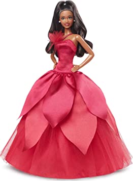 Barbie Signature 2022 Holiday Doll with Dark Brown Hair, Collectible Series, Includes Doll Stand and Displayable Packaging​​