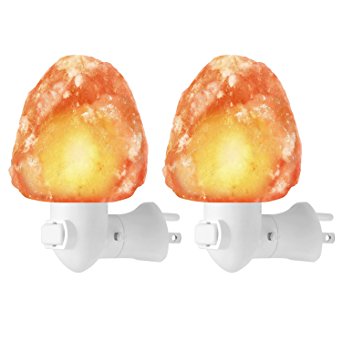 Natural Himalayan Salt Lamp Night Light Plug in, Kohree 2 Pack Mini Pink Salt Rock Lamp Wall Light