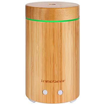 InnoGear 3rd Version 160ml Real Bamboo Essential Oil Diffuser Ultrasonic Aroma Aromatherapy Diffuser Cool Mist Humidifier with Intermittent Continuous Mist for Home Office Bedroom Room