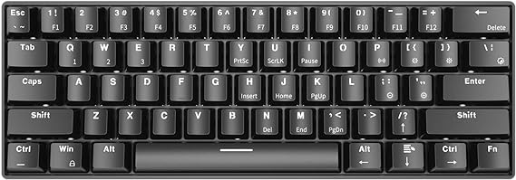 EPOMAKER Ajazz i610T 61 Keys Bluetooth Mechanical Keyboard Dual Mode with Type C Cable, Backlit NKRO for Gaming (Brown Switch, Black)